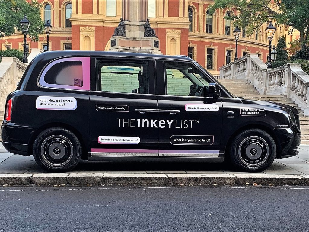 The Inkey List - London Taxi Advertising - Cabspacemedia